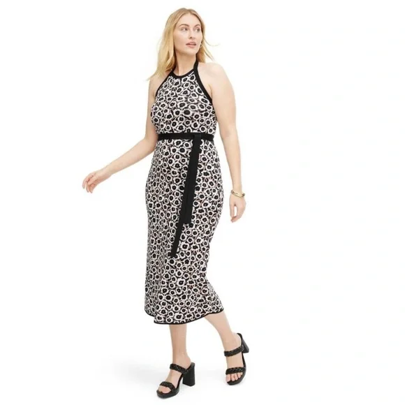 Women's Halter Tie Neck Neutral Poppy Sweater knit Midi Dress - DVF for  Target